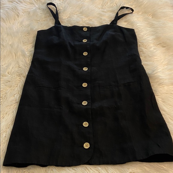 J.Crew Mini 100% linen Black Button-Down Dress size S brand new length 25” - Picture 9 of 12